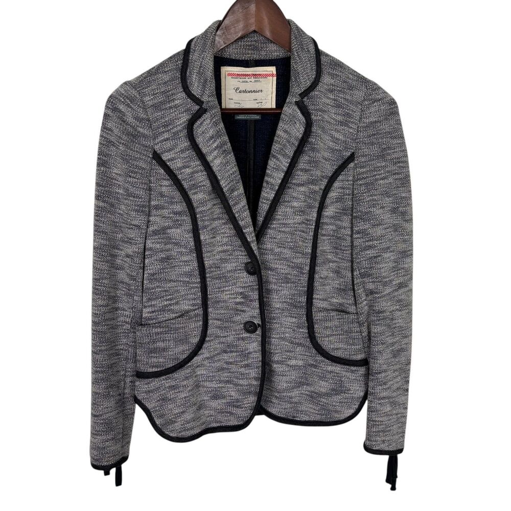 Anthropologie Cartonnier Navy Blue Knit Blazer Women’s Small